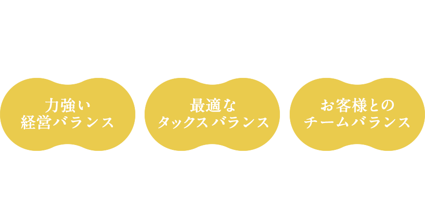 K'oncordiaは最善のバランスを提案。「力強い経営バランス」「最適なタックスバランス」「お客様とのチームバランス」このバランスをお客様の継続的な成長と未来のために